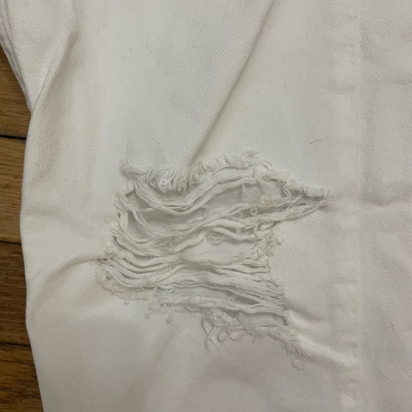 Zara Jeans Zara Straight Leg White Ripped Jeans Poshmark